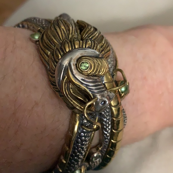 Dragon Bracelet with green pearls and peridot - Picture 4 of 5